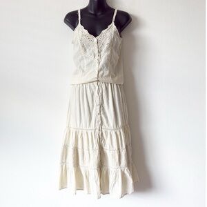 ANKOA CHLOÈ SKIRT SET ANTIQUE WHITE